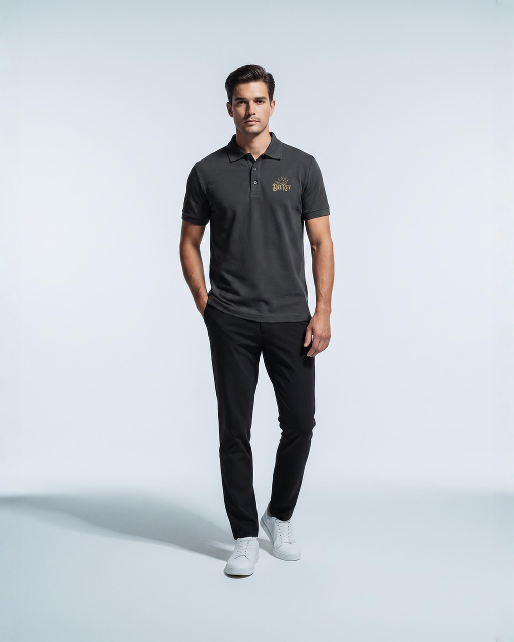 Charcoal Grey Performance Golf Polo